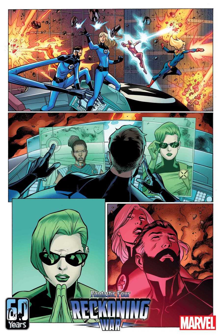 FANTASTIC FOUR: RECKONING WAR ALPHA #1 preview art by Carlos Pacheco with inks by Rafael Fonteriz