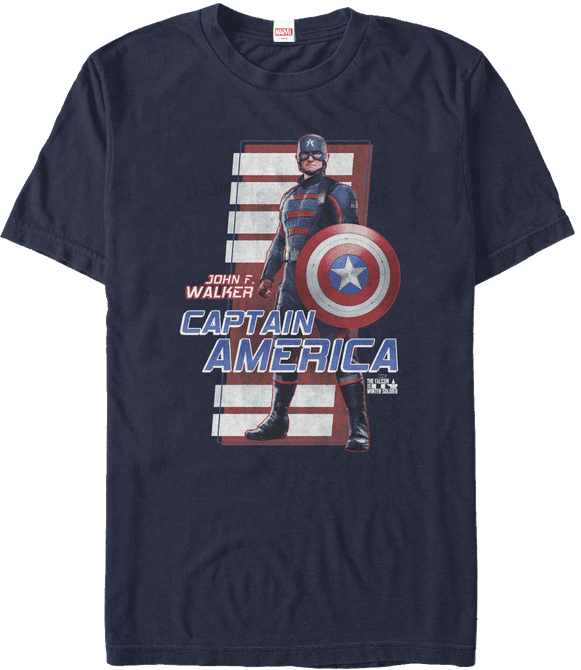 <a href=https://www.hottopic.com/product/marvel-the-falcon-and-the-winter-soldier-captain-america-t-shirt/15523124.html>John F. Walker Captain America T-Shirt</a> / Hot Topic