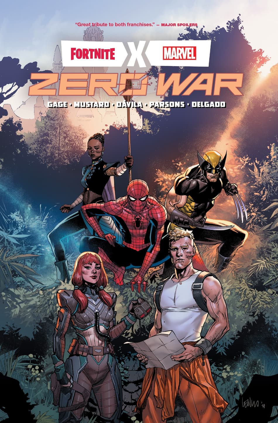 Cover to FORTNITE X MARVEL: ZERO WAR PREMIERE HARDCOVER.