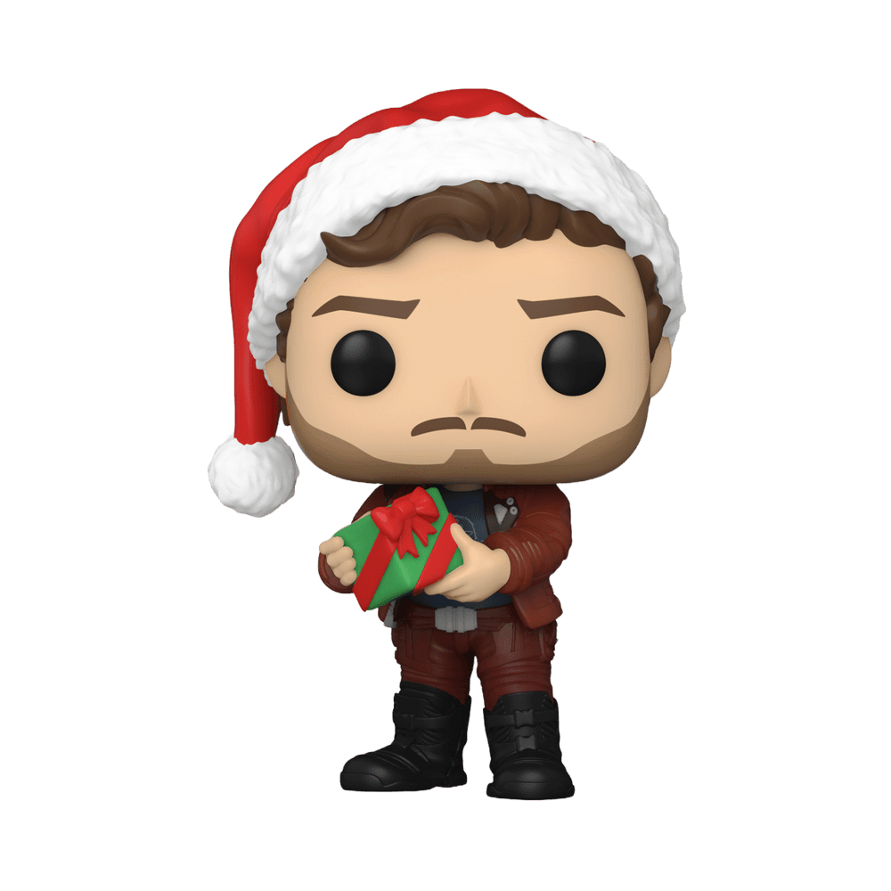 Holiday Star-Lord / shop it <a href=https://www.funko.com/shop/details/marvel-guardians-of-the-galaxy-holiday-star-lord-pop>here</a>