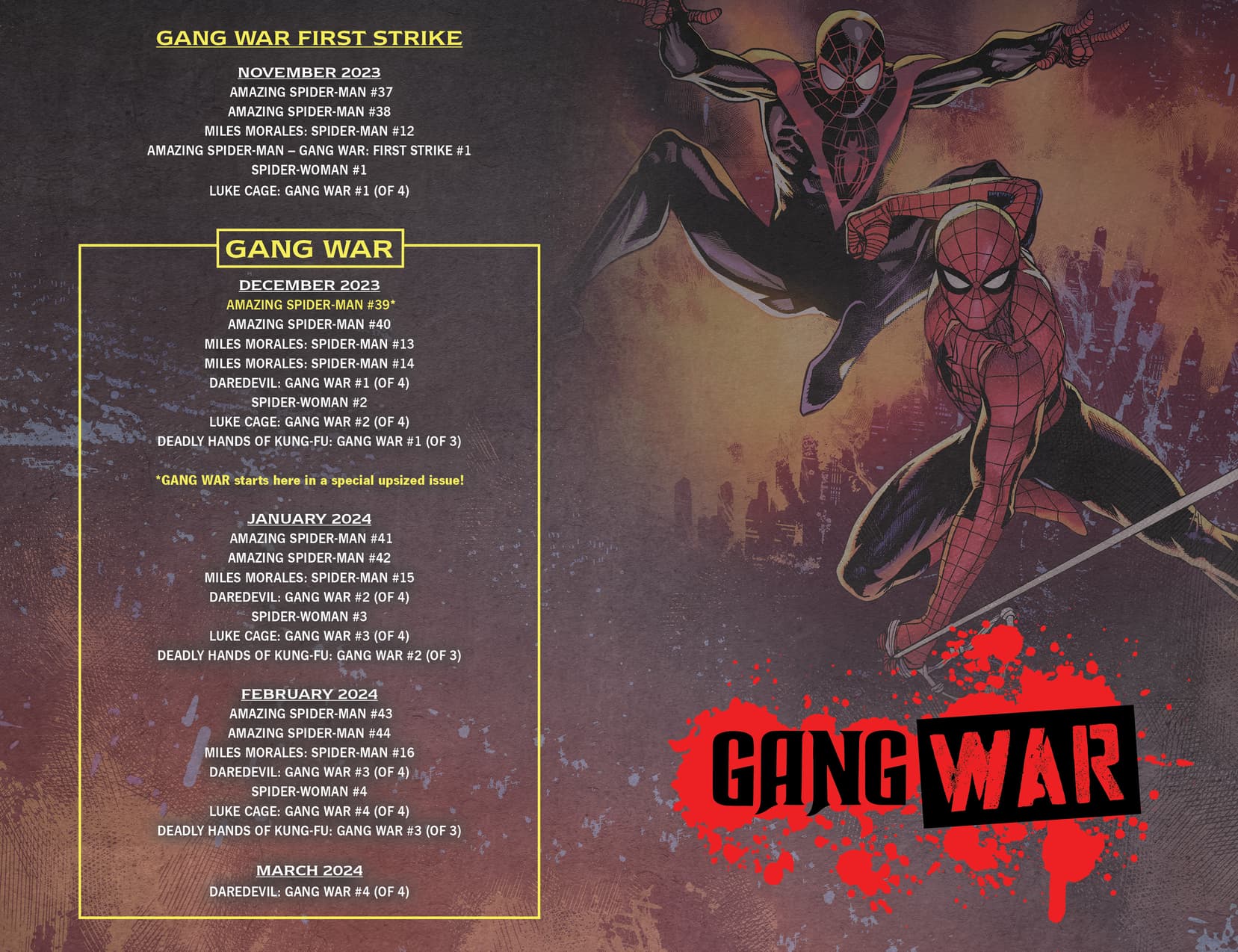 GANG WAR event checklist