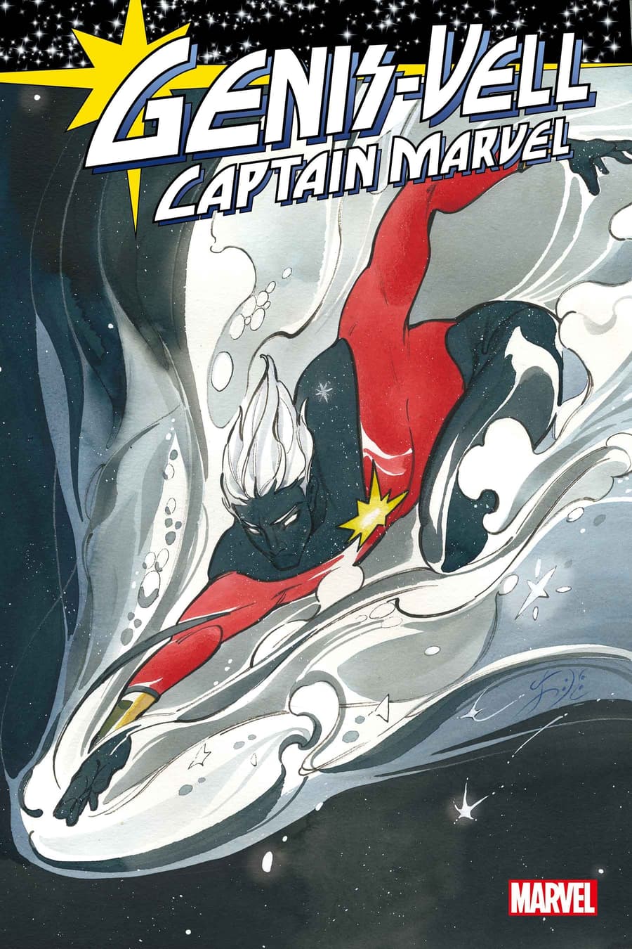 Genis-Vell: Captain Marvel #1 variant cover by Peach Momoko