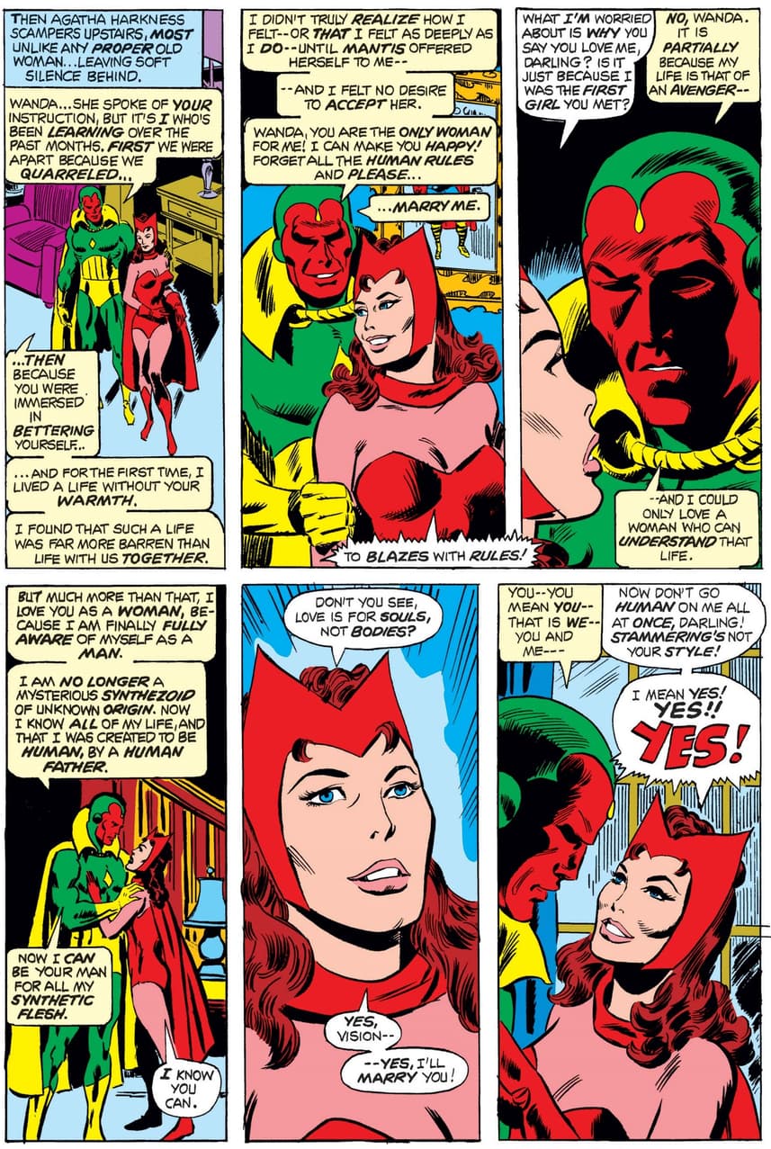Vision proposes to Wanda.
