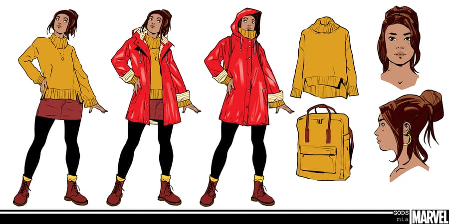 G.O.D.S.: Mia the Magic Girl character design sheet by Valerio Schiti