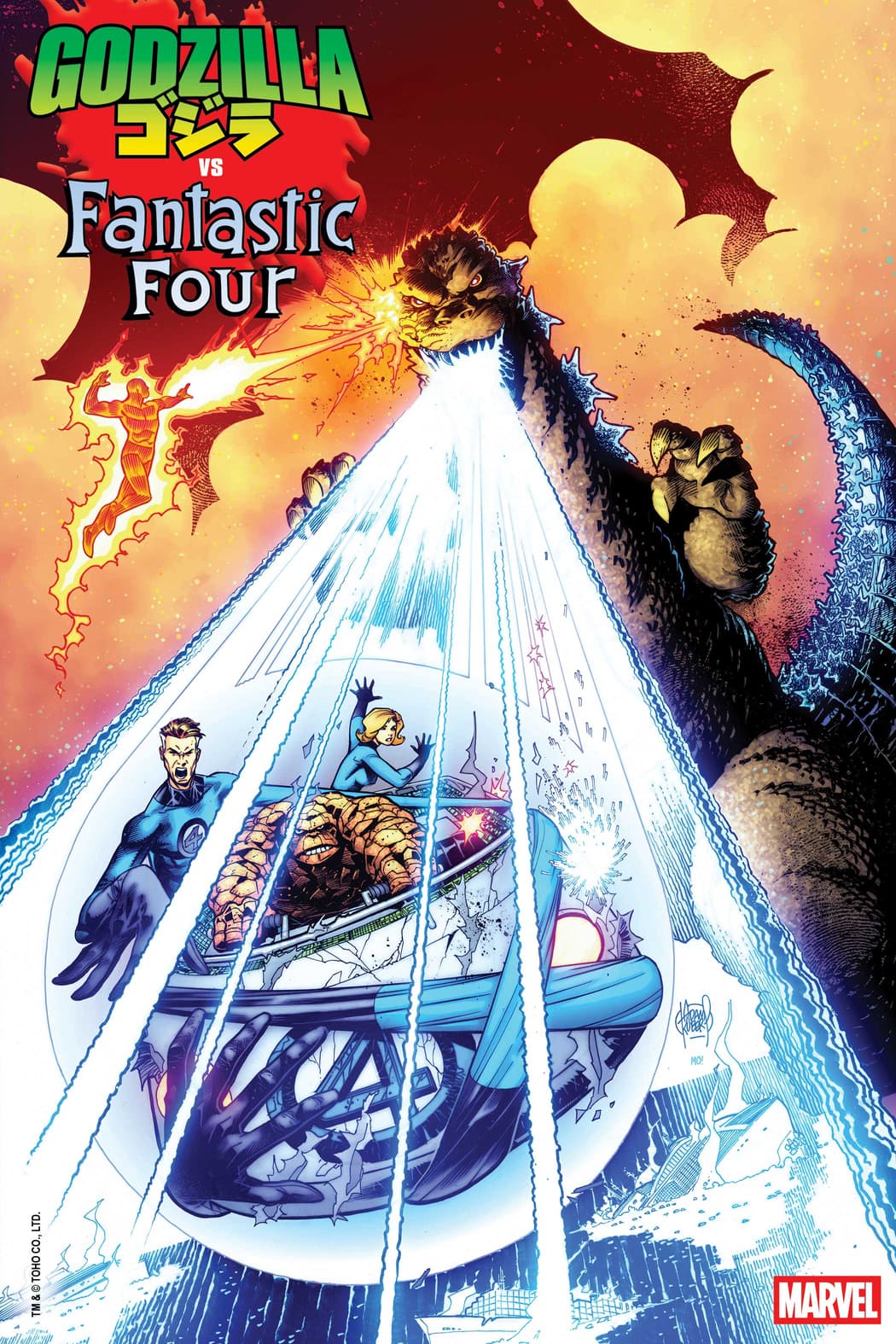 GODZILLA VS. FANTASTIC FOUR #1 Cover by ADAM KUBERT