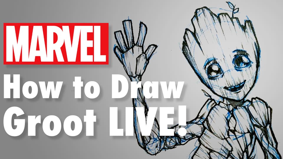 Livestream: How to Draw Groot | Marvel