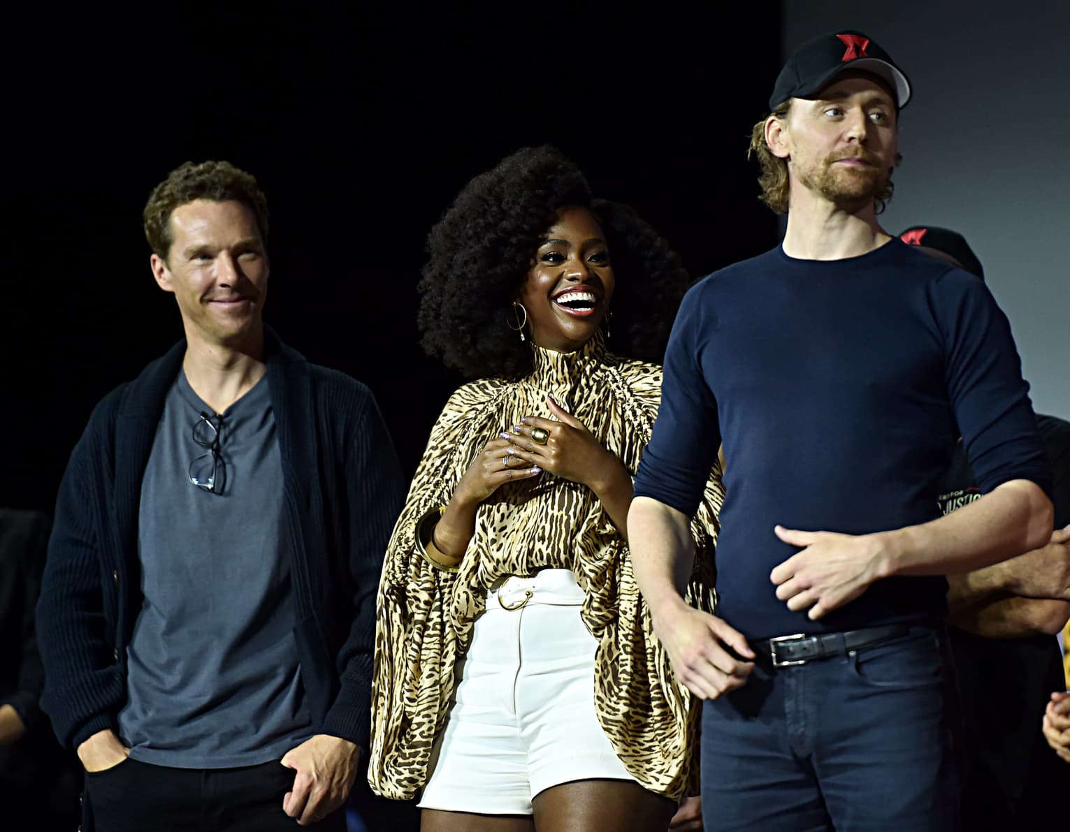 Benedict Cumberbatch, Teyonah Parris and Tom Hiddleston