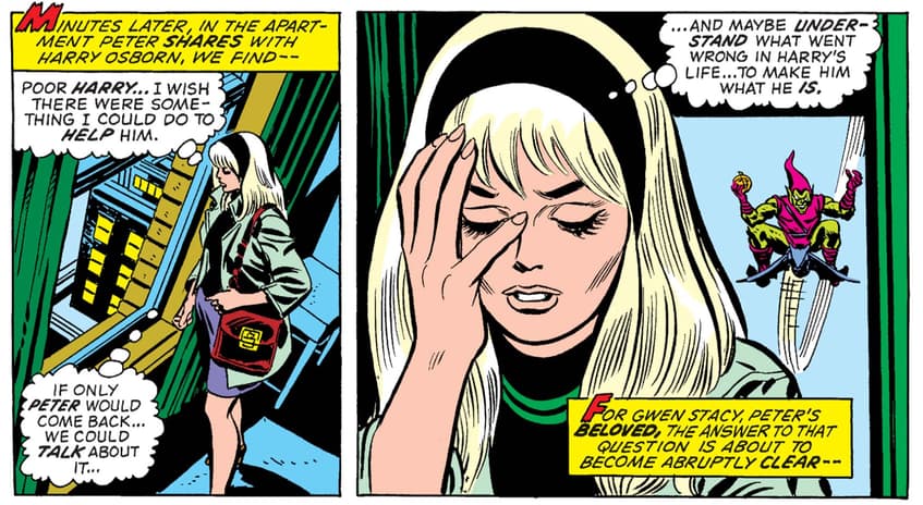 Gwen Stacy stalked by Green Goblin