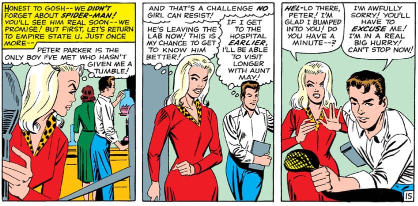 Gwen Stacy gets rejected by Peter Parker