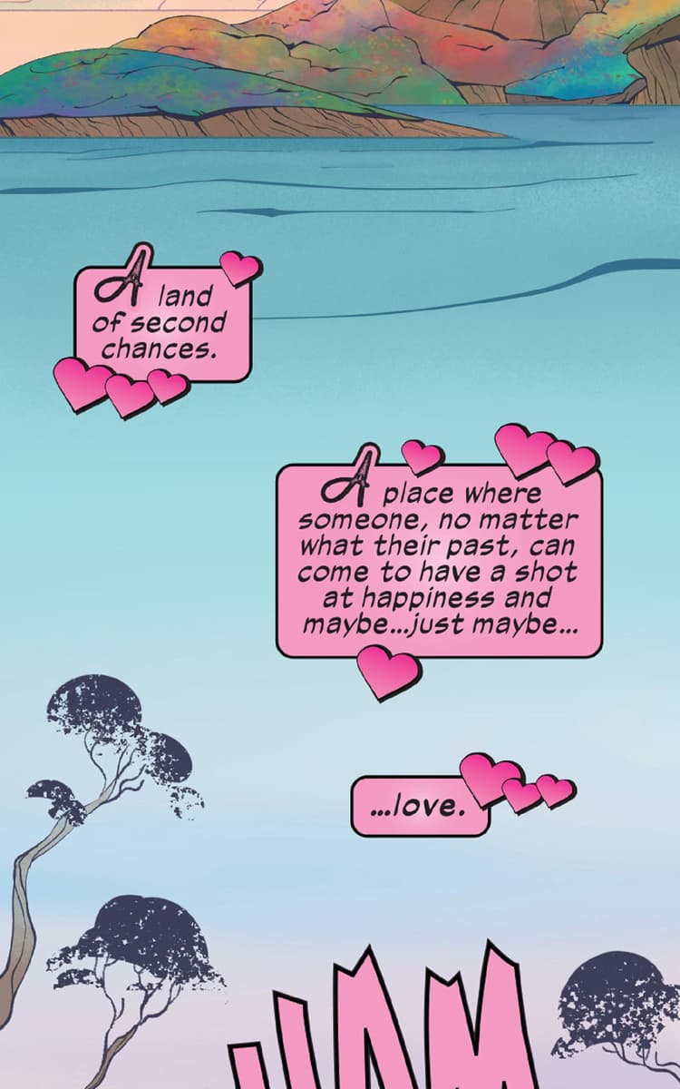 Preview panels from LOVE UNLIMITED: GWENPOOL INFINITY COMIC (2022) #43.