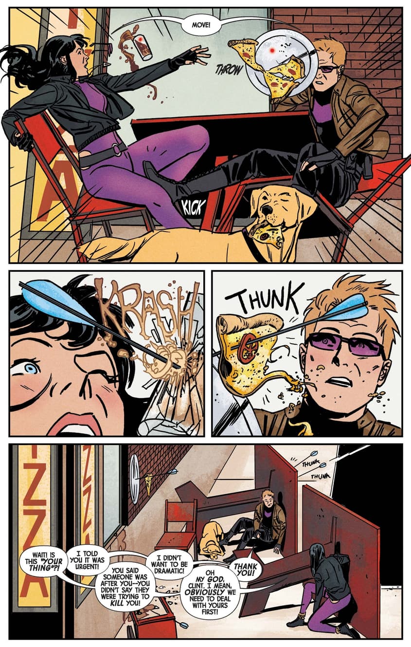 Someone's out to kill Clint Barton in HAWKEYE (2016) #13.