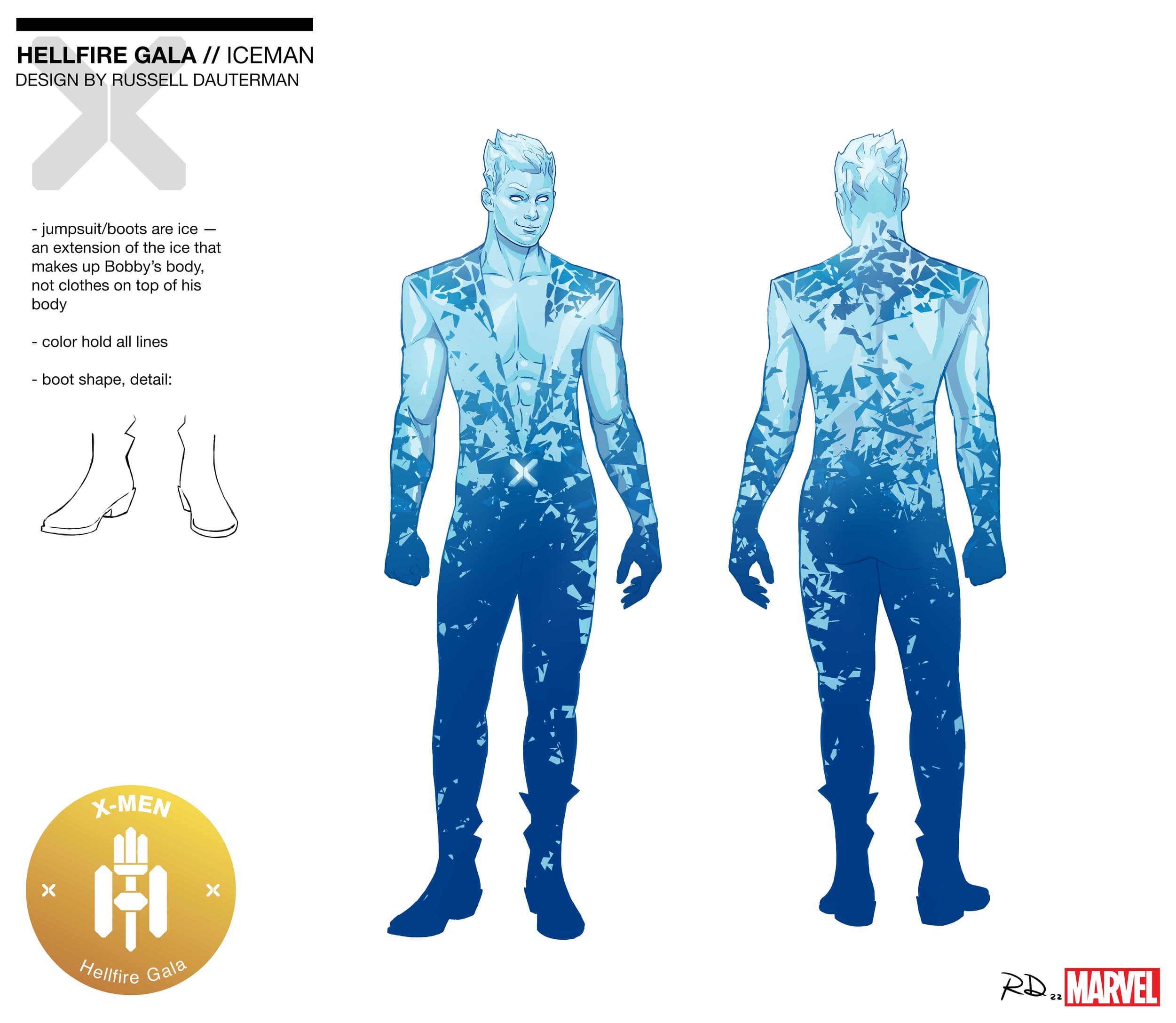 Iceman Hellfire Gala 2022 Design by Russell Dauterman