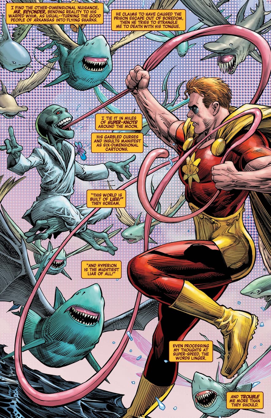 Hyperion versus a new enemy in HEROES REBORN (2021) #2.