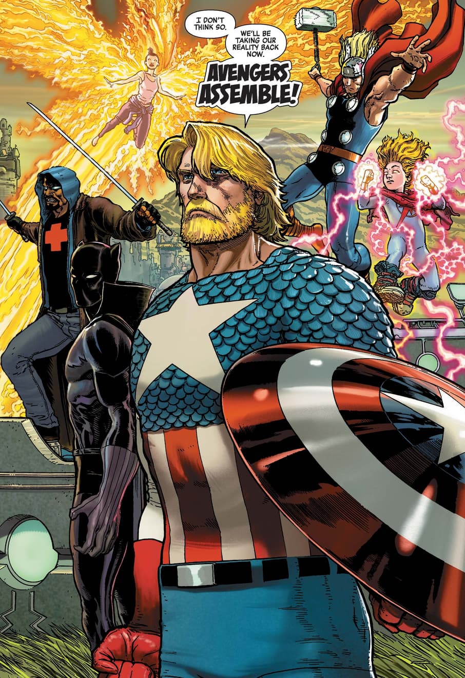 Steve Rogers assembles the Avengers in HEROES REBORN (2021) #7.