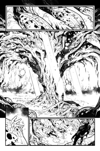 Pepe Larraz's Inks from HOUSE OF X #1