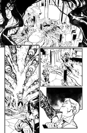 Pepe Larraz's Inks from HOUSE OF X #1