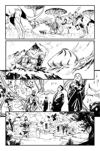 Pepe Larraz's Inks from HOUSE OF X #1