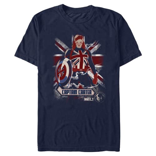 Captain Carter Flag T-Shirt / shop it <a href=https://www.hottopic.com/product/marvel-what-if...-captain-carter-flag-t-shirt/16497956.html>here</a>