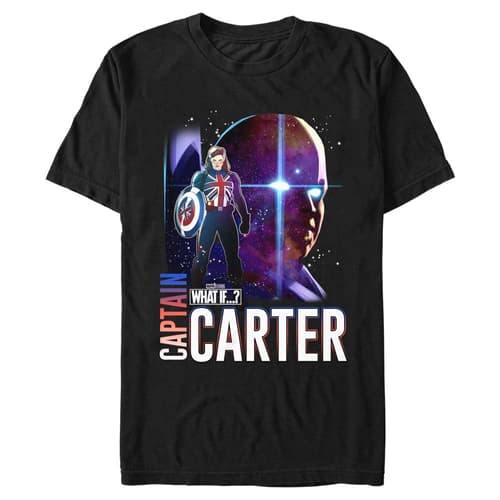 Captain Carter & The Watcher T-Shirt / shop it <a href=https://www.hottopic.com/product/marvel-what-if...-the-hydra-stomper-logo-t-shirt/16498126.html>here</a>