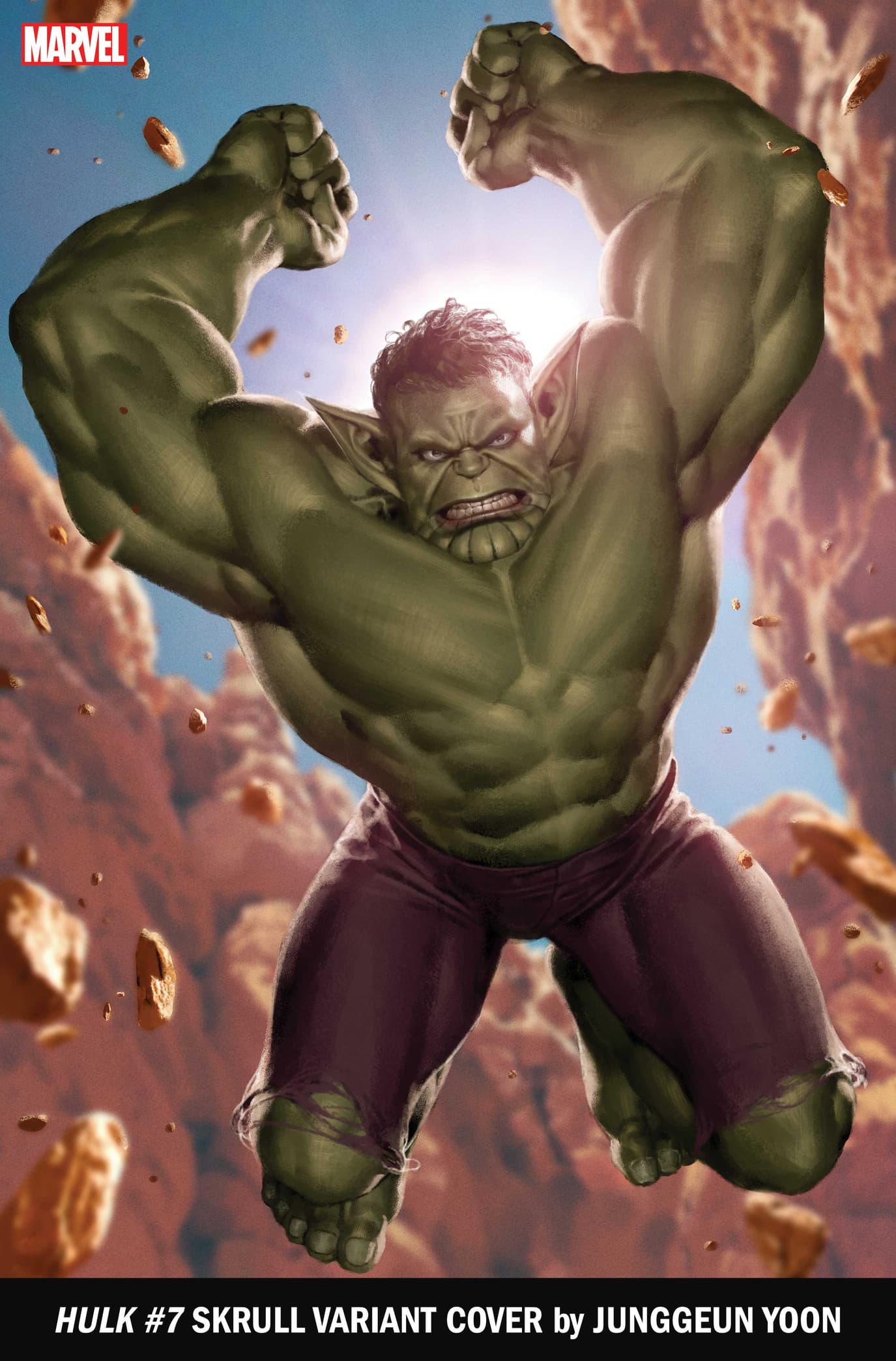 HULK #7 SKRULL VARIANT COVER by JUNGGEUN YOON