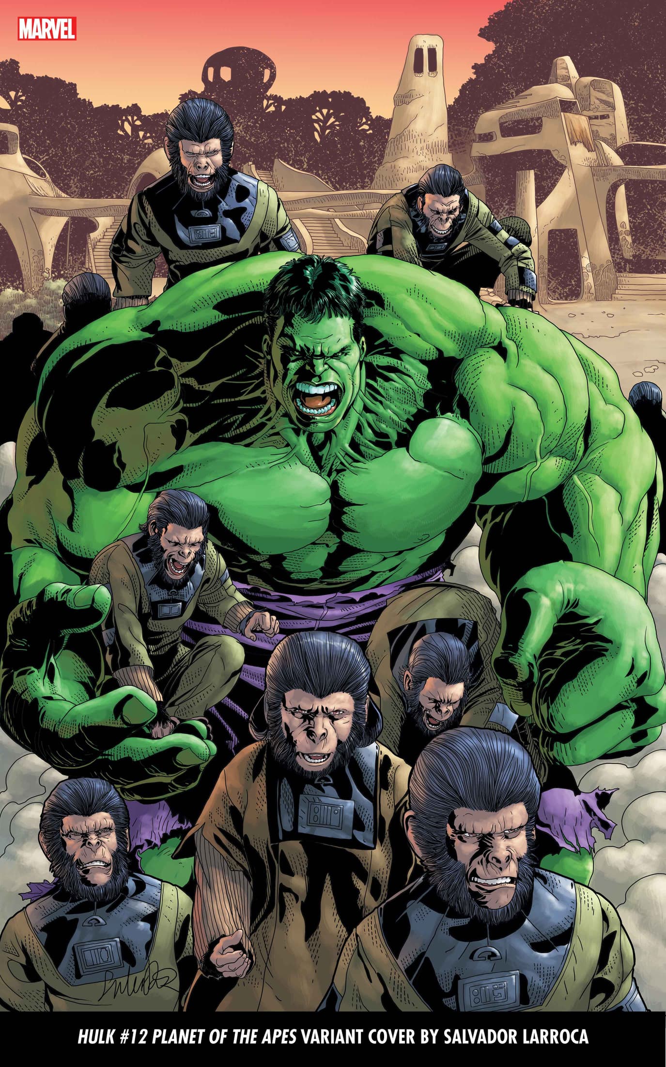 HULK #12 PLANET OF THE APES VARIANT COVER BY SALVADOR LARROCA