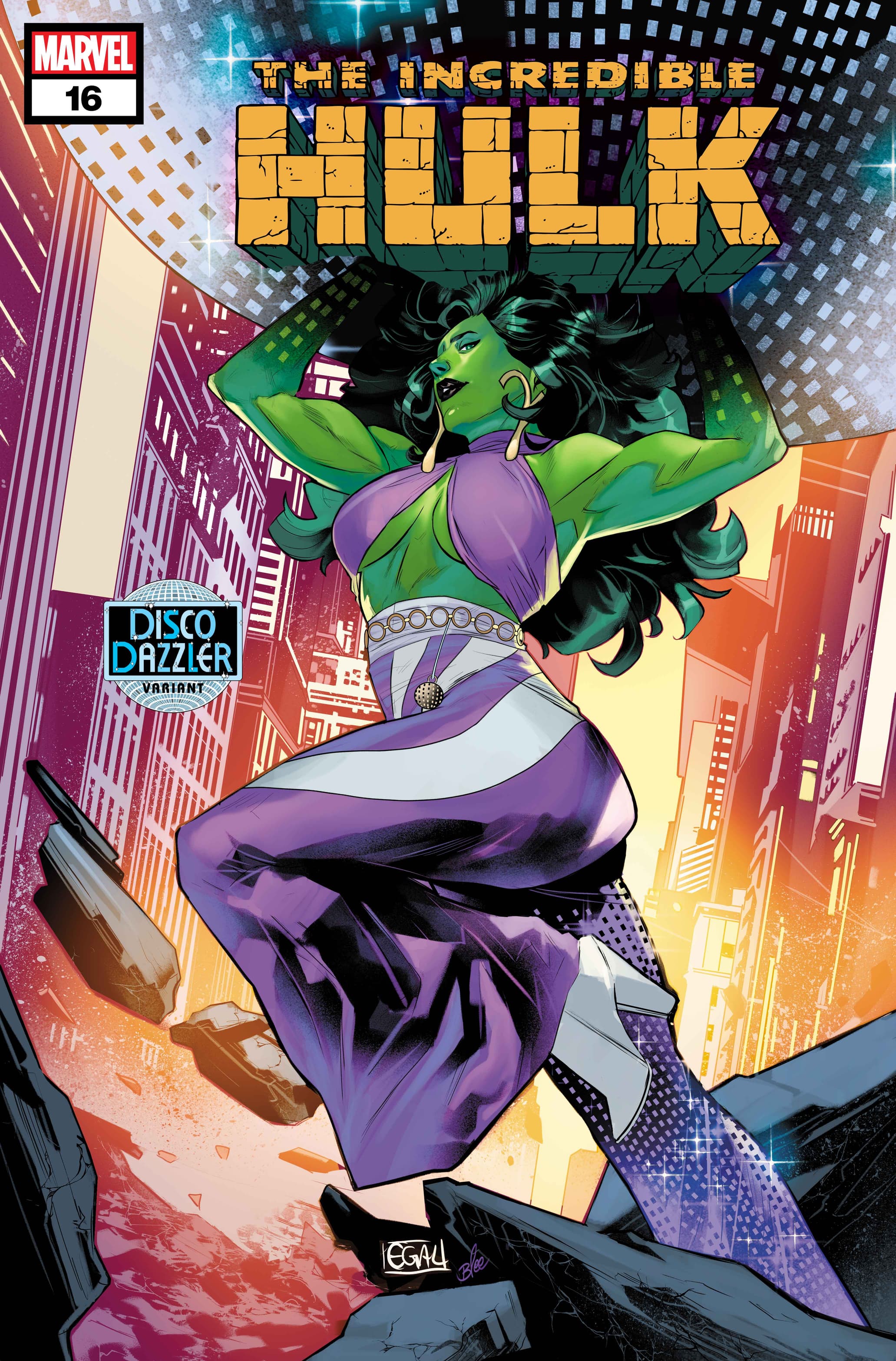 INCREDIBLE HULK #16 Disco Dazzler Variant Cover by Edwin Galmon​​​​​​​
