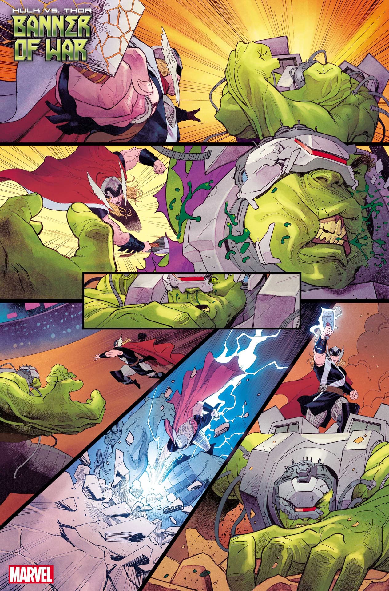Hulk Vs. Thor: Banner of War Alpha #1 interior artwork by Martin Coccolo