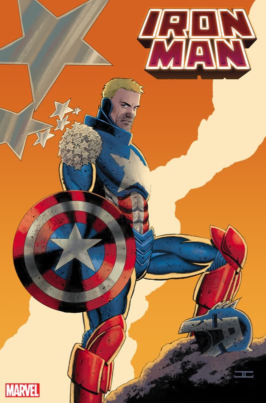 IRON MAN #10 CAPTAIN AMERICA 80TH VARIANT COVER by JOHN CASSADAY & DAVE STEWART