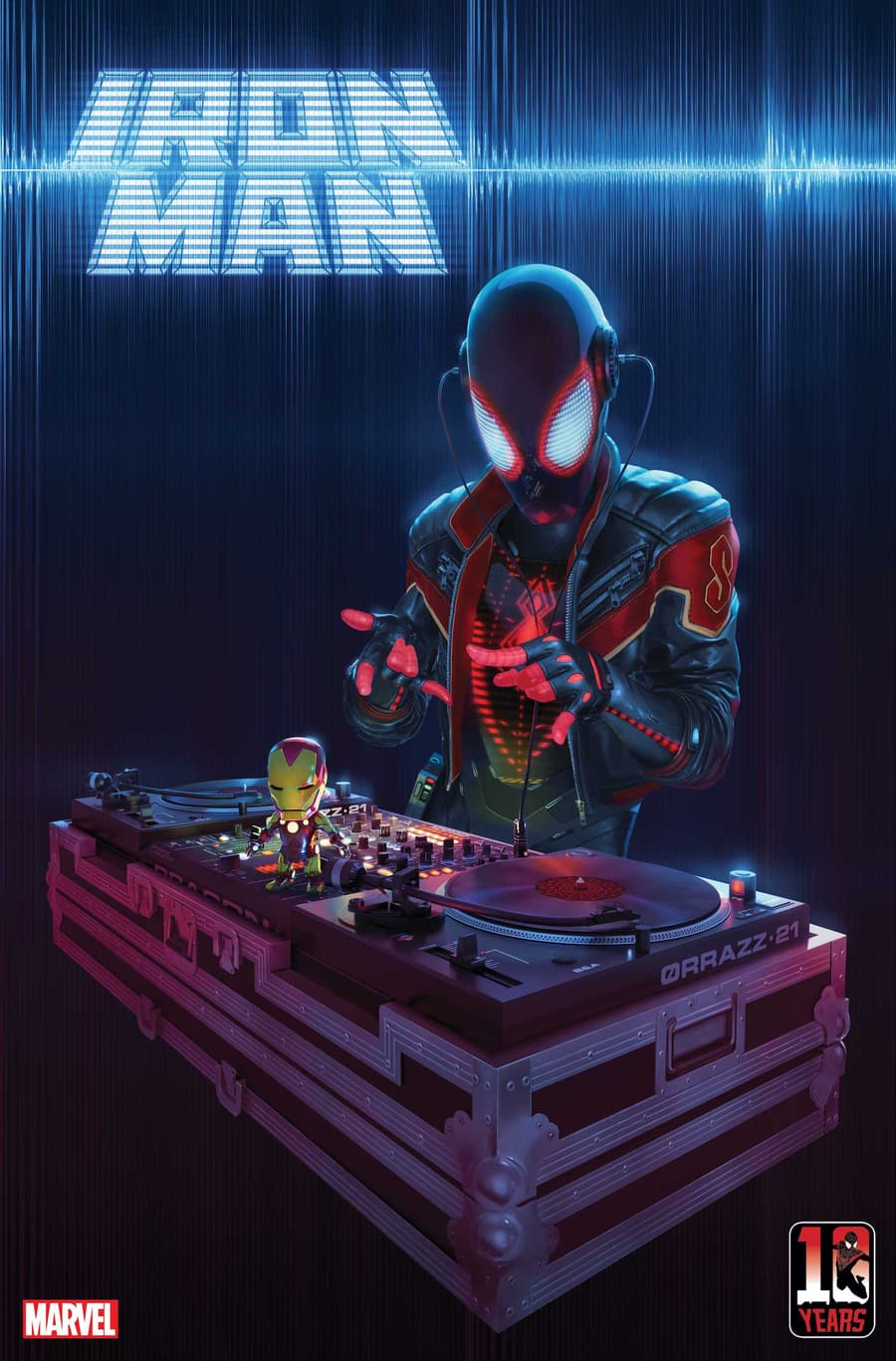 IRON MAN #12 MILES MORALES 10th ANNIVERSARY VARIANT COVER by RAHZZAH