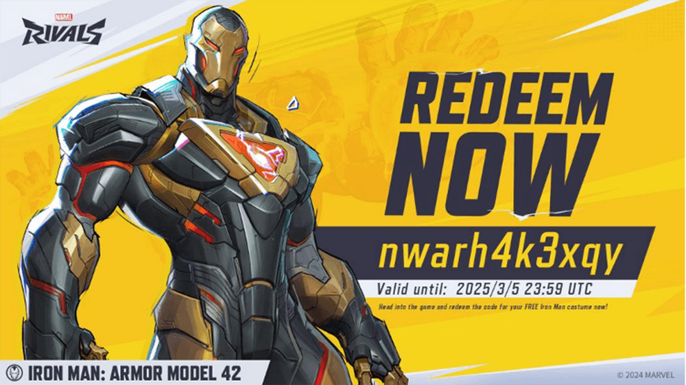 Marvel Rivals Redeem Now Iron Man: Armor Model 42