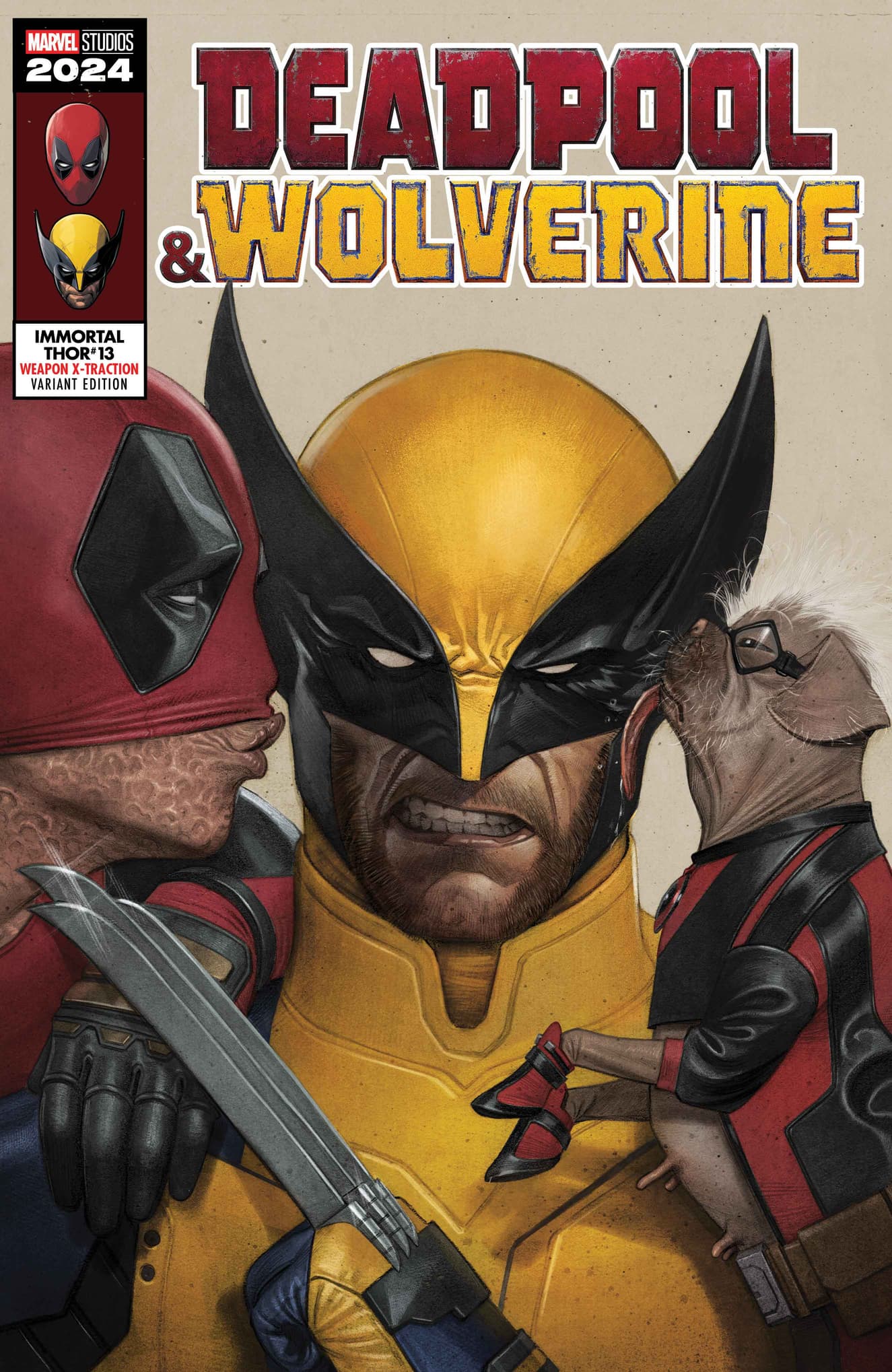 IMMORTAL THOR #13 Deadpool & Wolverine Weapon X-Traction Variant Cover by Jorge Molina
