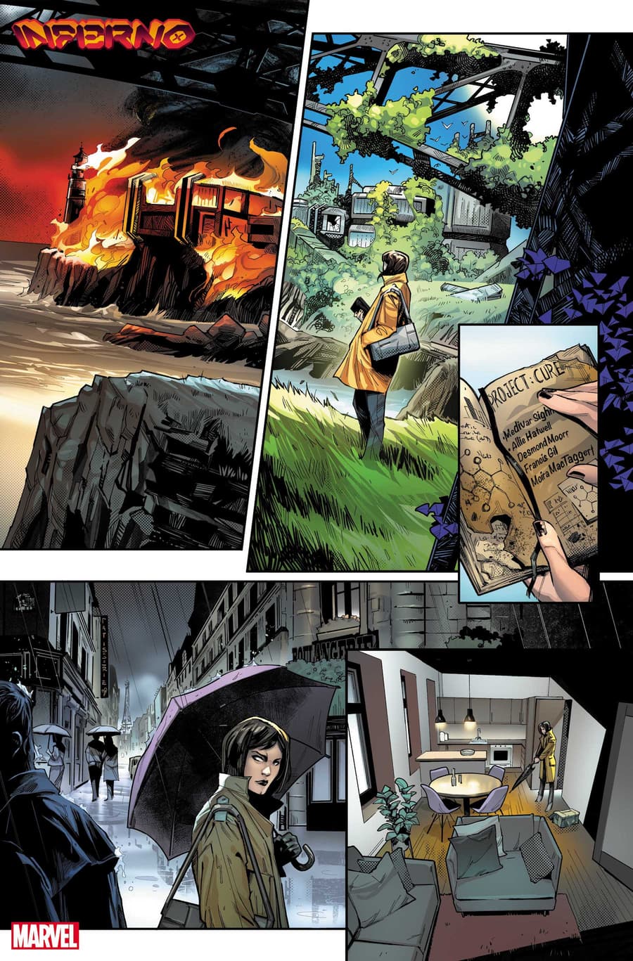INFERNO #1 preview art by Valerio Schiti with colors by David Curiel