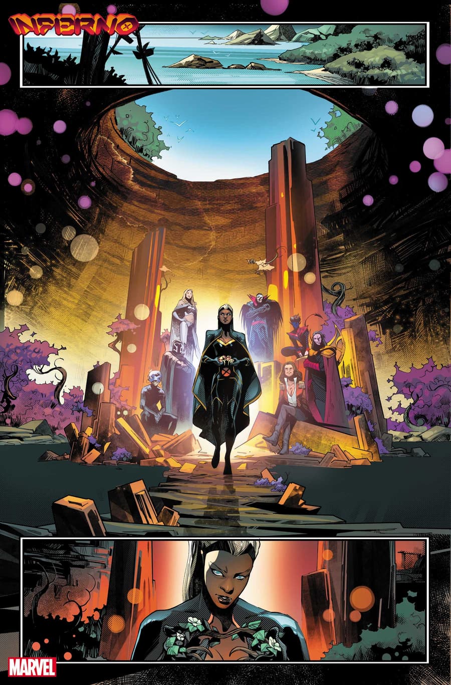 INFERNO #1 preview art by Valerio Schiti with colors by David Curiel