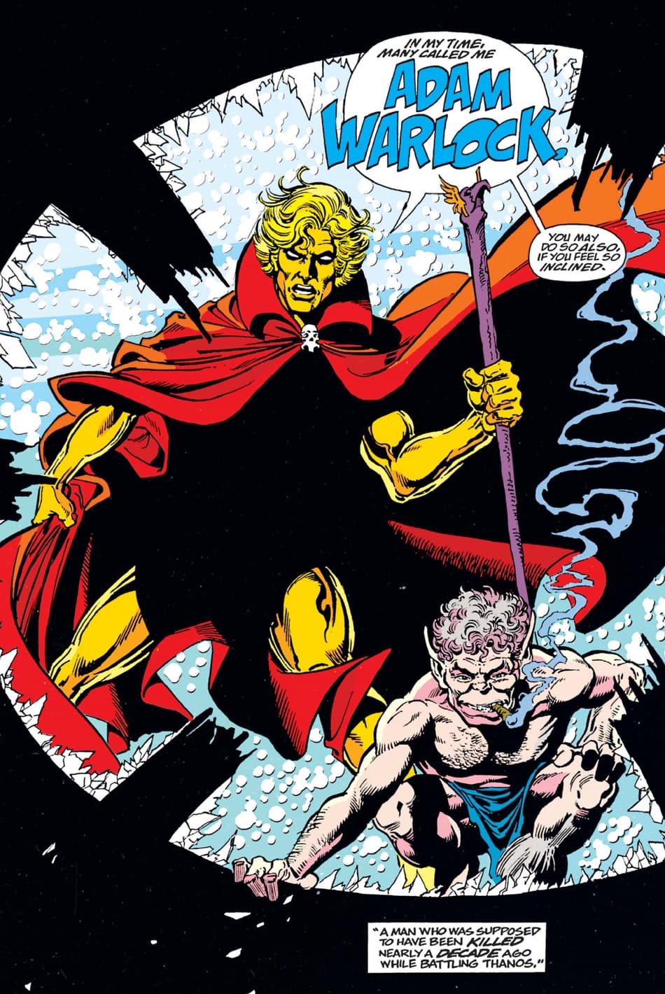 Adam Warlock has a doom vision for Earth in INFINITY GAUNTLET (1991) #2.