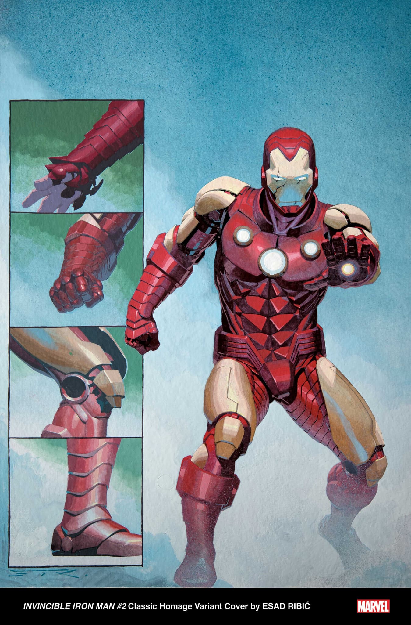 INVINCIBLE IRON MAN Classic Homage Variant Cover by ESAD RIBIC