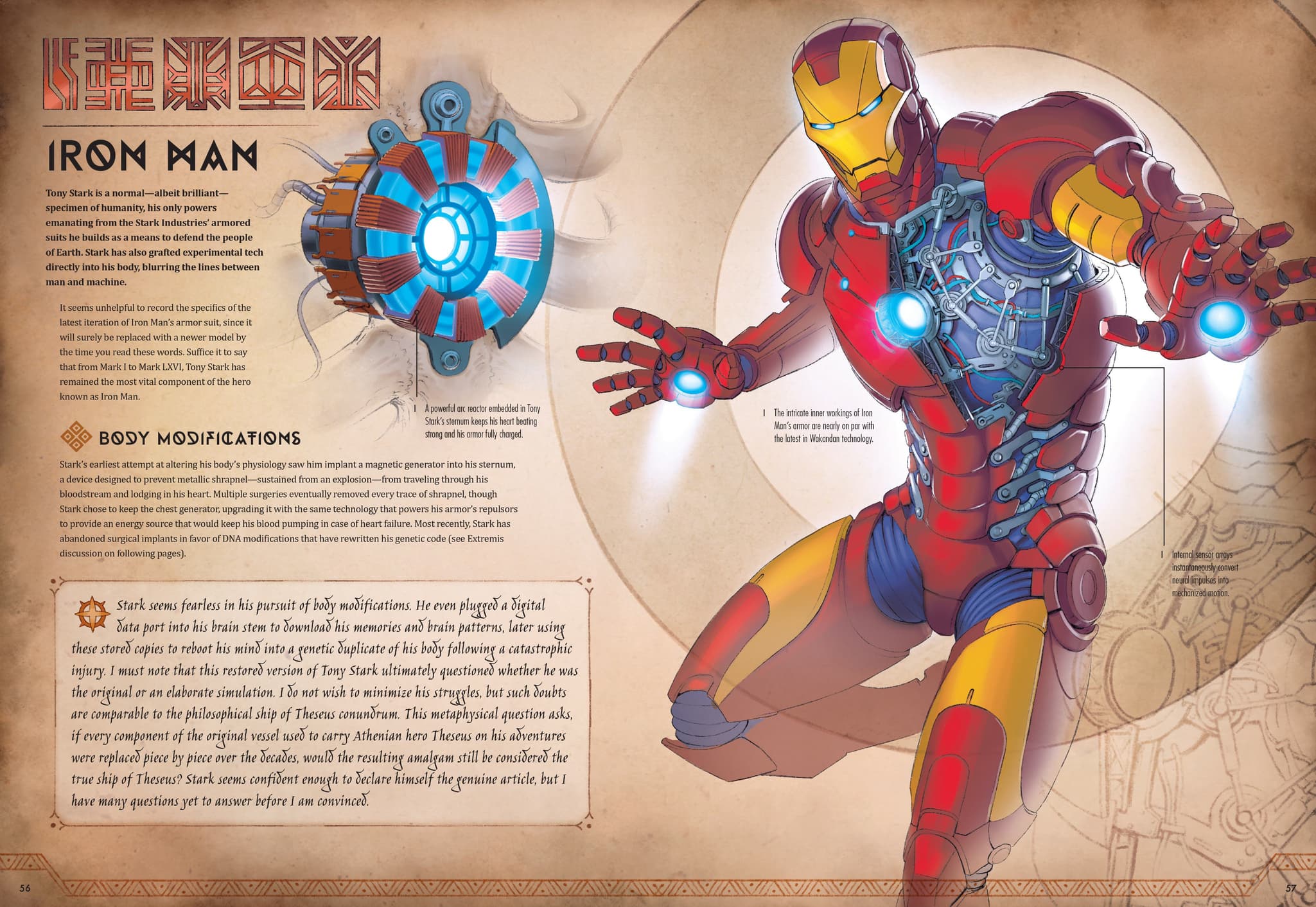 Iron Man artwork by Jonah Lobe from 'Marvel Anatomy: A Scientific Study of the Superhuman'