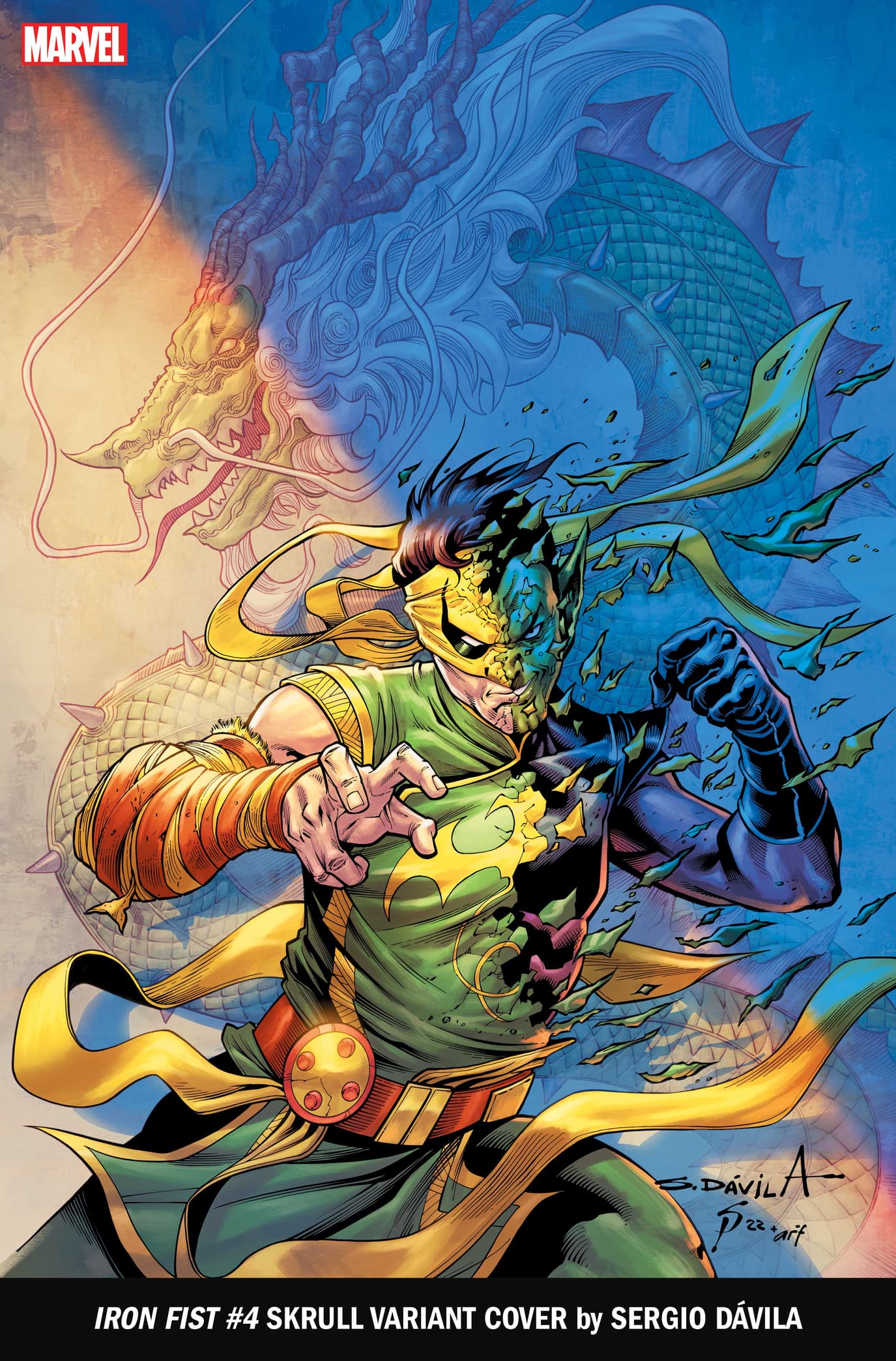 IRON FIST #4 SKRULL VARIANT COVER by SERGIO DÁVILA
