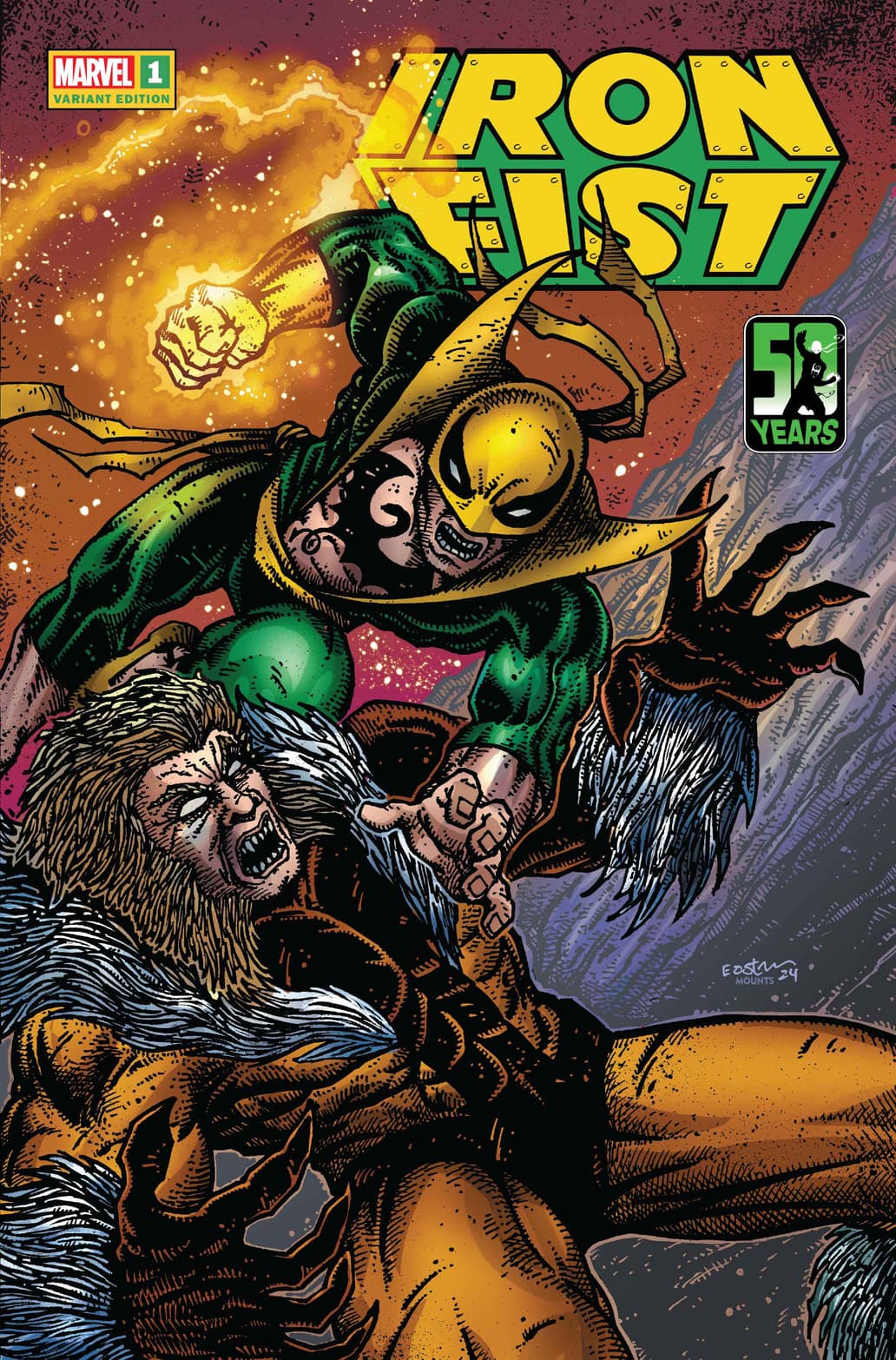 IRON FIST 50TH ANNIVERSARY SPECIAL #1 variant cover by Kevin Eastman