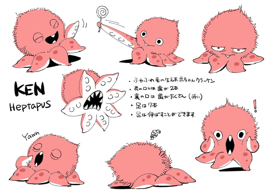 Jeff Week: Ken the Septapus design sheet by Gurihiru