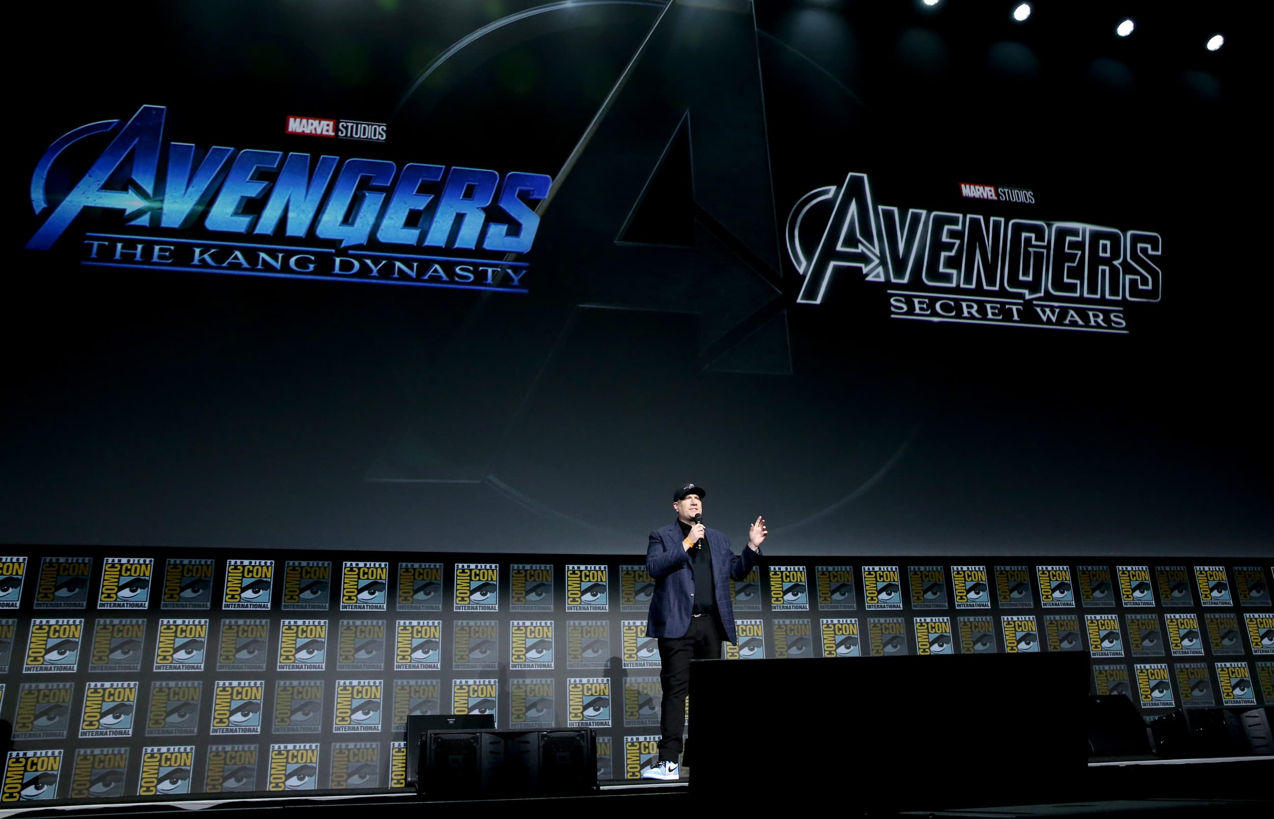 Marvel Studios President Kevin Feige announces Marvel Studios' 'Avengers: The Kang Dynasty' and Marvel Studios' 'Avengers: Secret Wars' from Hall H at San Diego Comic-Con 2022