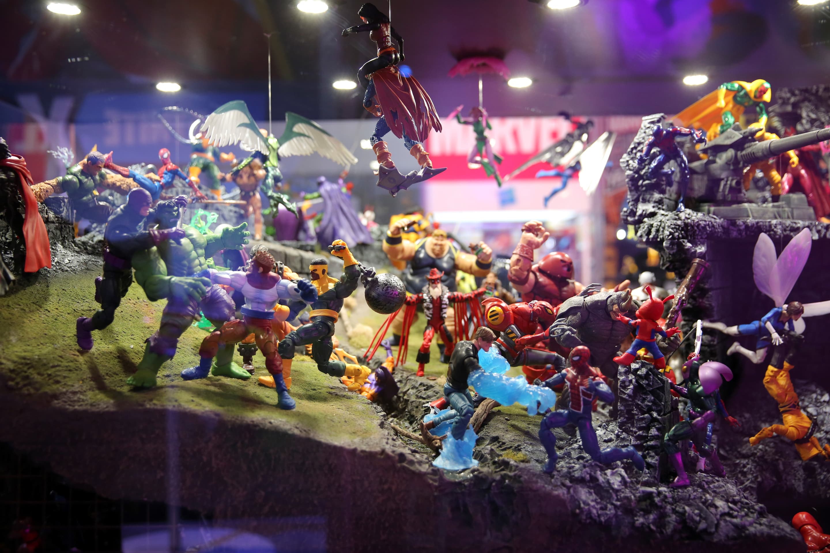 Marvel Legends figures on display at San Diego Comic-Con 2019