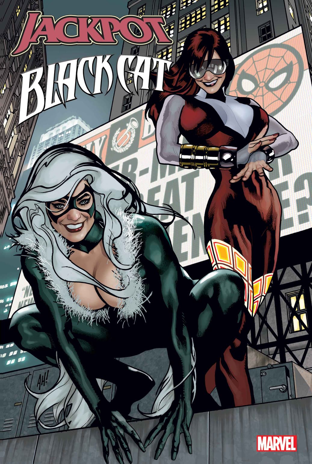 JACKPOT AND BLACK CAT #1 cover by Adam Hughes
