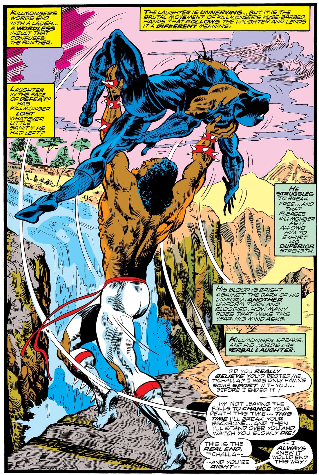 Killmonger throwing T’Challa over Warrior Falls!