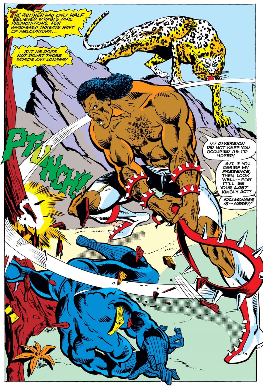 The first appearance of Killmonger in JUNGLE ACTION (1972) #6.