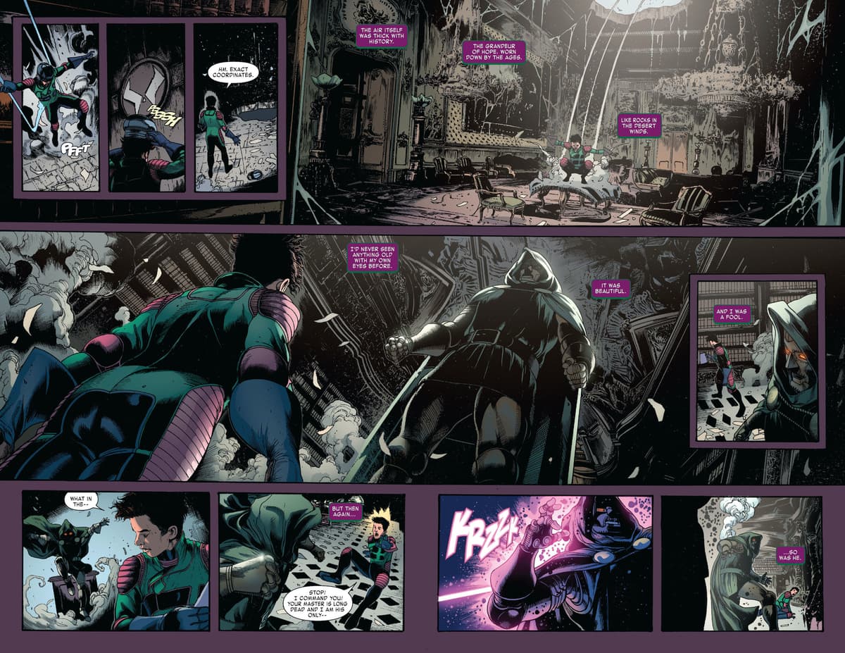 KANG THE CONQUEROR #1 art by Carlos Magno, colors by Espen Grundetjern, and letters by VC's Joe Caramagna