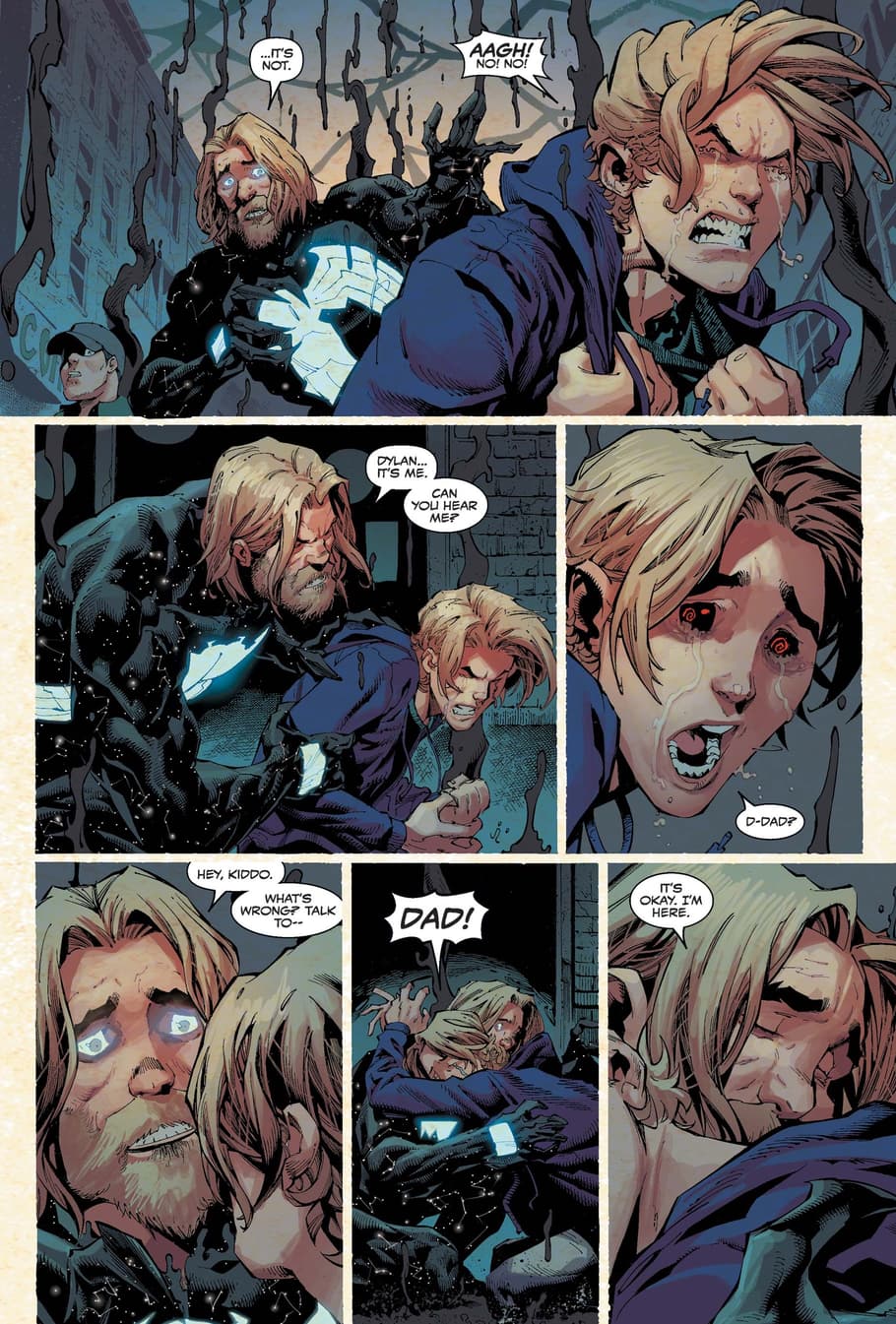 Eddie Brock reunites with Dylan in an emotional exchange.