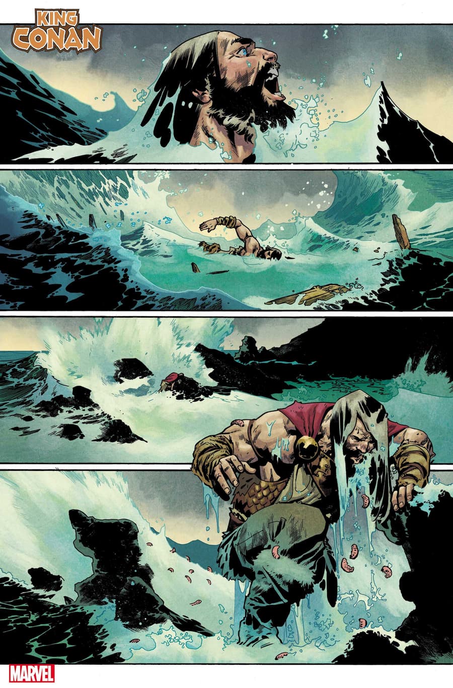 KING CONAN #1 preview art by Mahmud Asrar with colors by Matt Wilson
