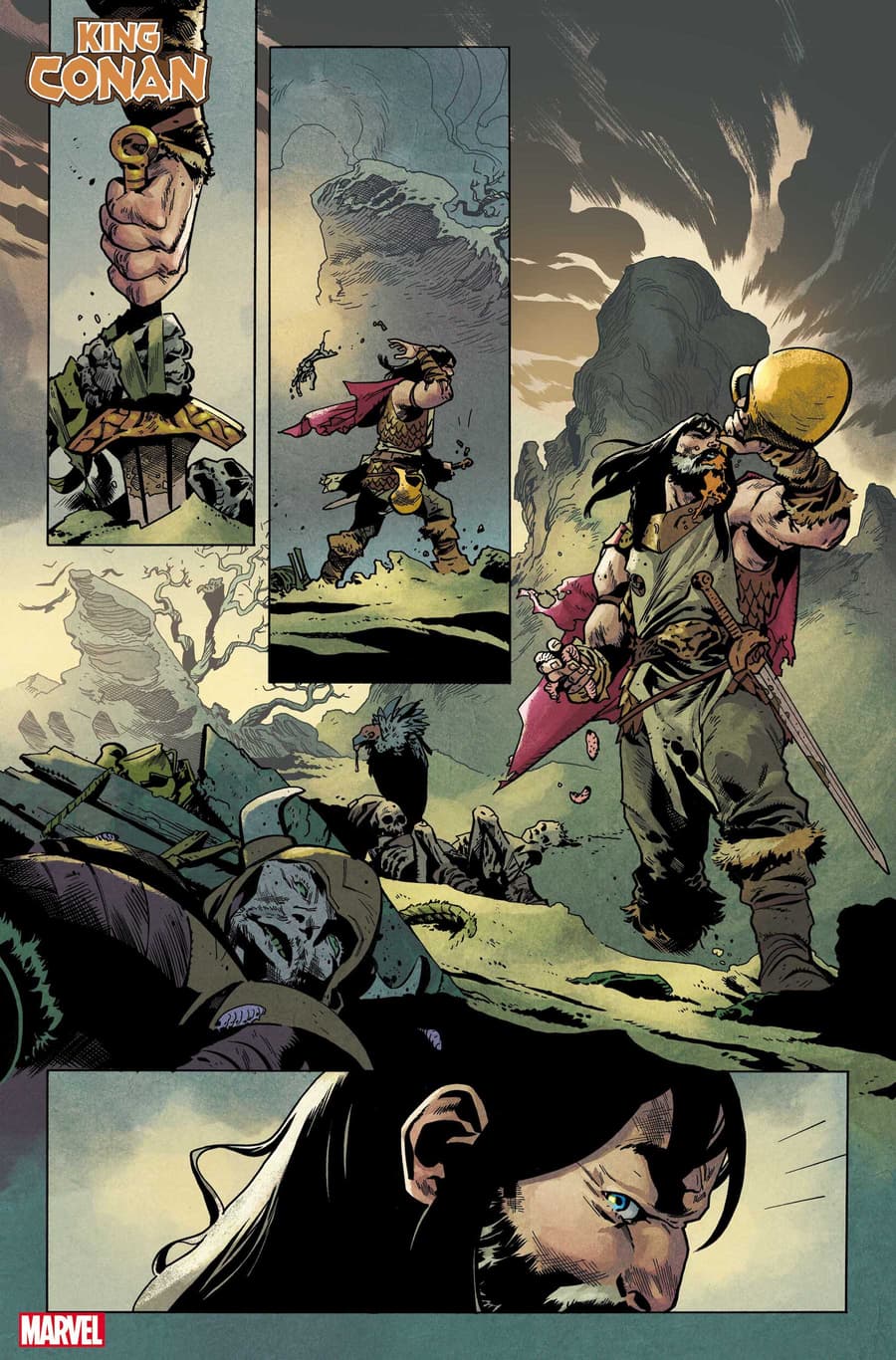 KING CONAN #1 preview art by Mahmud Asrar with colors by Matt Wilson