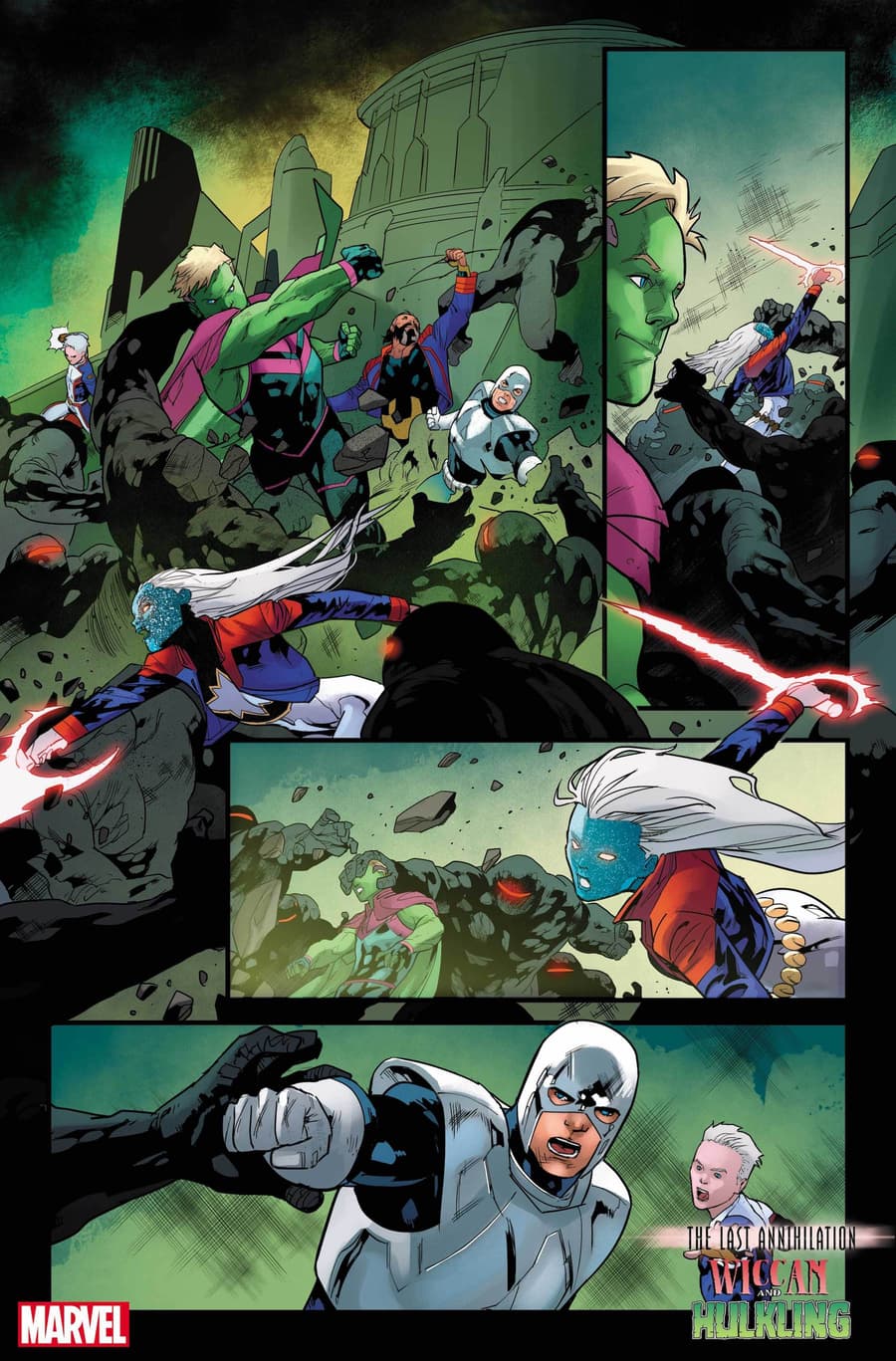 THE LAST ANNIHILATION: WICCAN & HULKLING preview art by Jan Bazaldua with colors by Rachelle Rosenberg