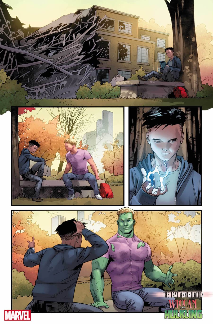 THE LAST ANNIHILATION: WICCAN & HULKLING preview art by Jan Bazaldua with colors by Rachelle Rosenberg